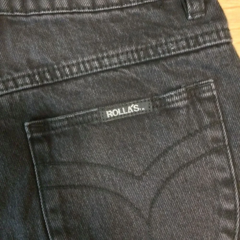 Rolla’s duster high rise denim black shorts distressed 27